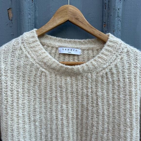 Sandro Paris Cream Alpaca Wool Sweater, size “1” (Small) - Picture 5 of 9